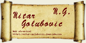 Mitar Golubović vizit kartica